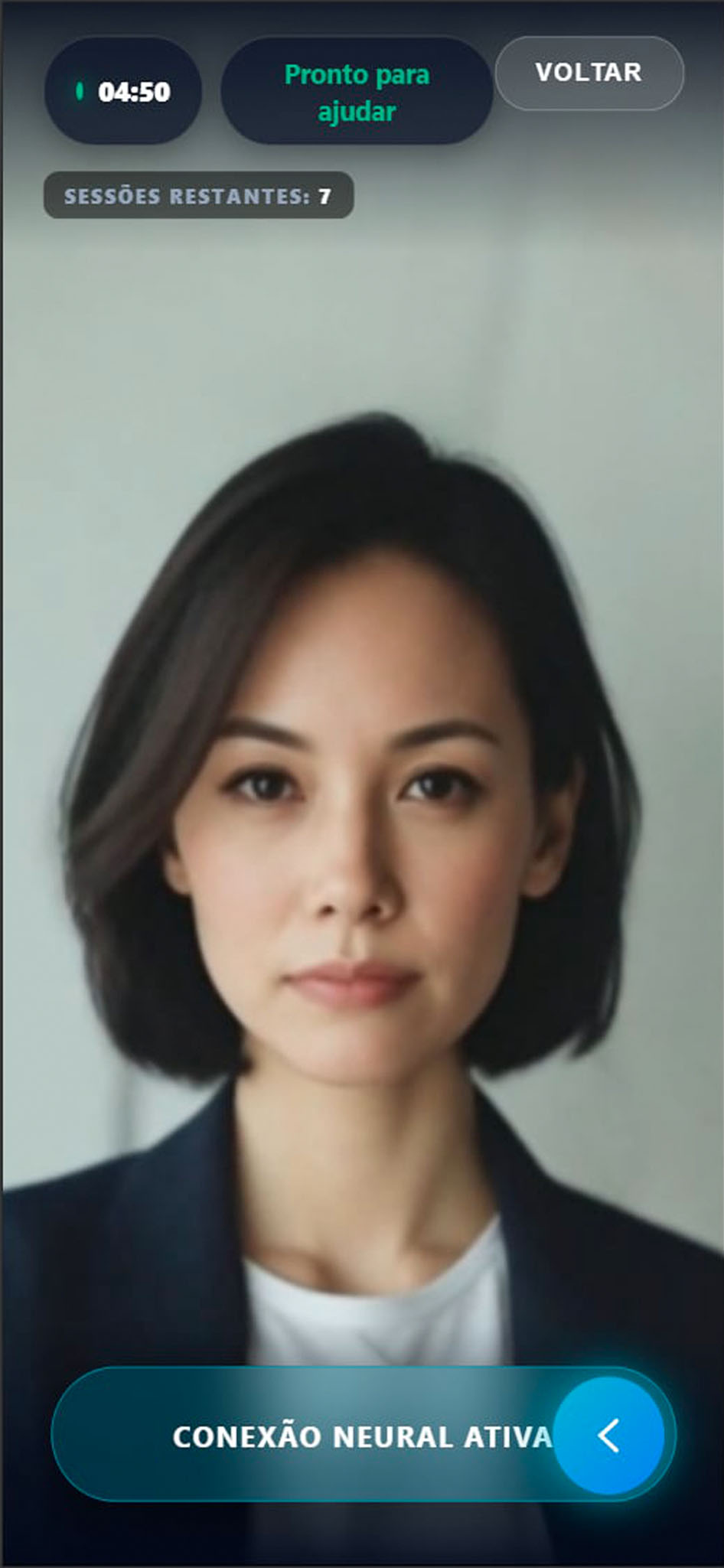 Interface do avatar conversacional SindIA